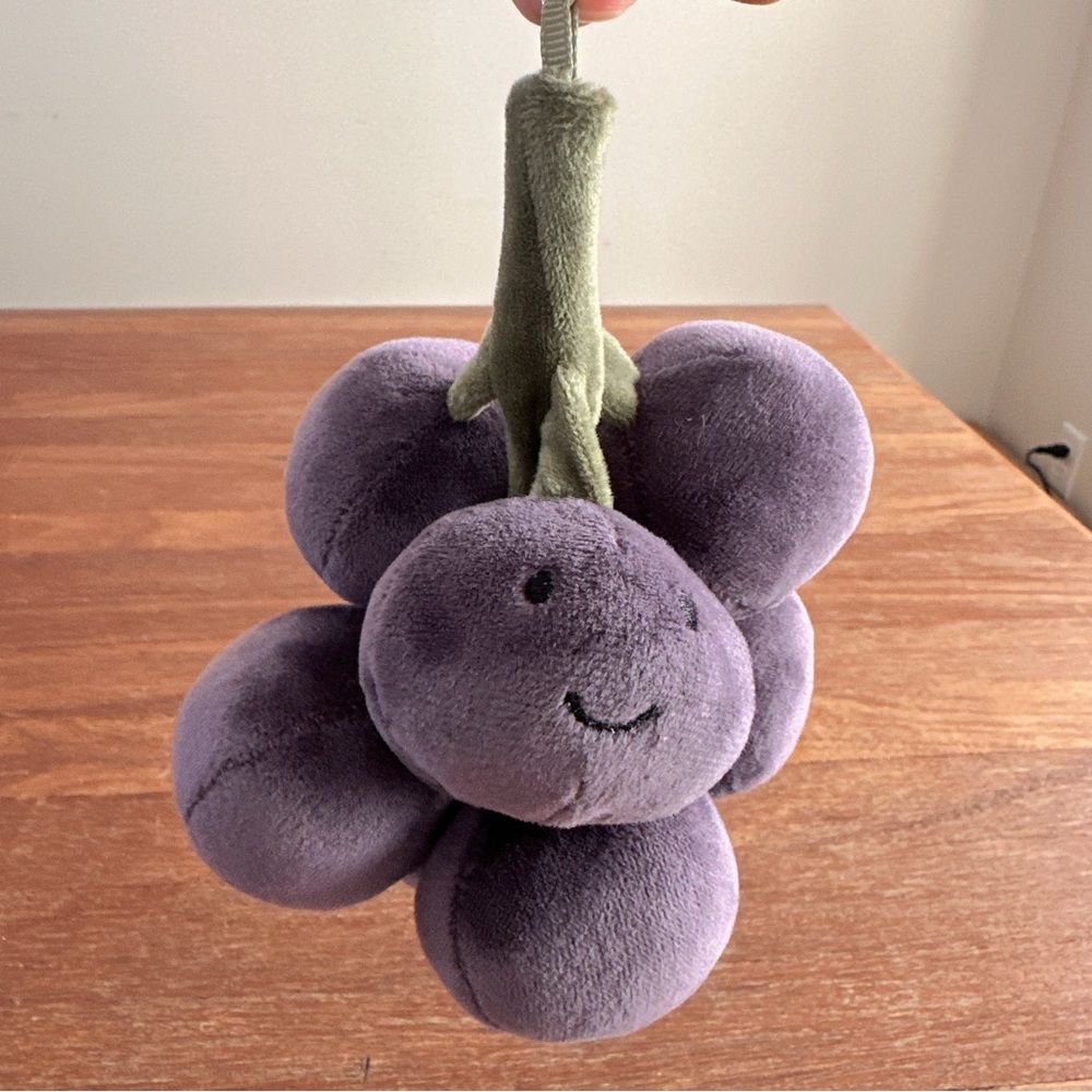 Purple Grape Plush Keychain Cute Fruit Stuffed Bag Charm Kawaii Gift New